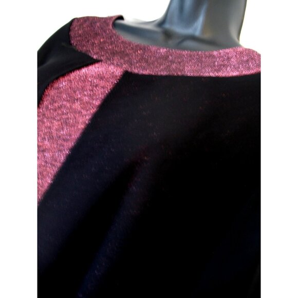 Women’s Law brand Metallic Pink/Black Size 3X, Dress with Sheer attached overlay - Picture 8 of 9